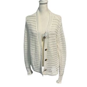 Haven crochet cardigan in white. Size M. NWT